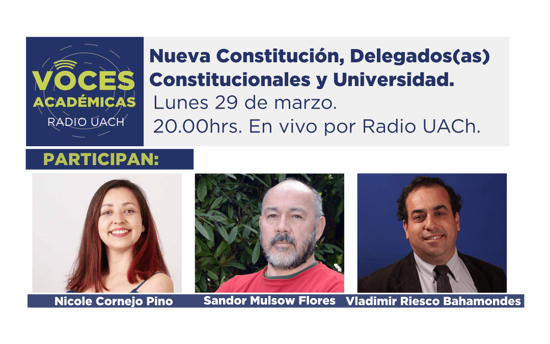 Programa Radial Voces Académicas: 29 de marzo 2021. Nueva Constitución, Delegados(as) Constitucionales y Universidad.